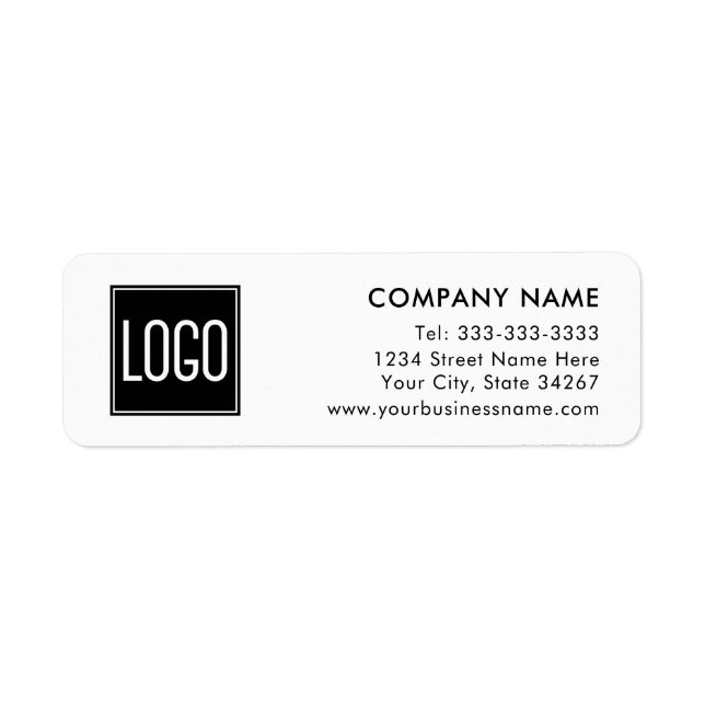 Étiquettes d'adresse de retour avec logo d'entrepr (Devant)