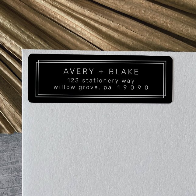 Étiquettes d'adresse de retour AVERA Noir moderne (AVERY Modern Black Return Address Labels)