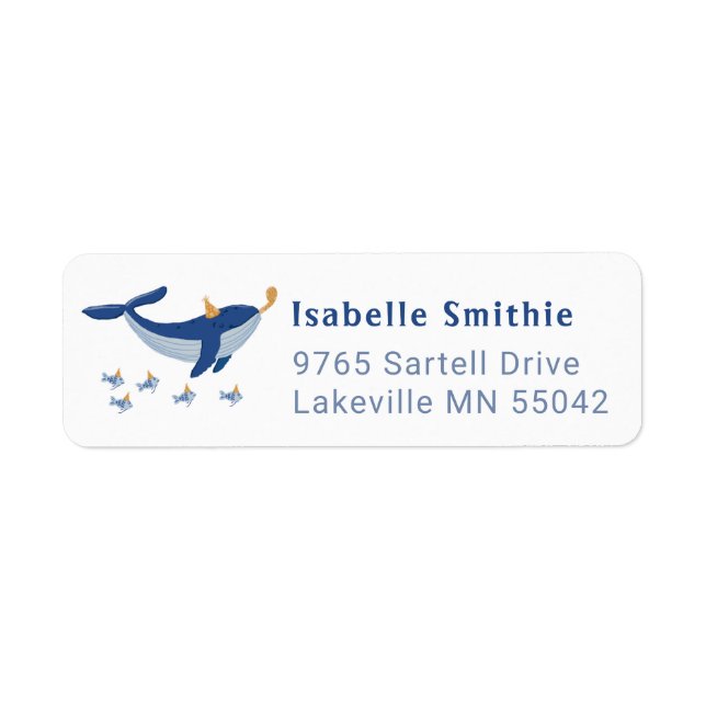 Étiquettes d'adresse de retour Baleine de temps (Devant)