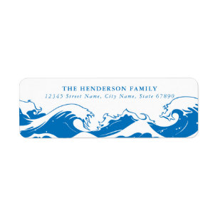 Étiquettes d'adresse de retour Beach Waves