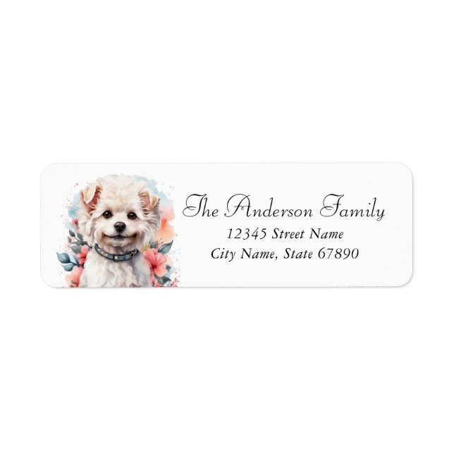 Étiquettes d'adresse de retour Bichon Frise (Devant)