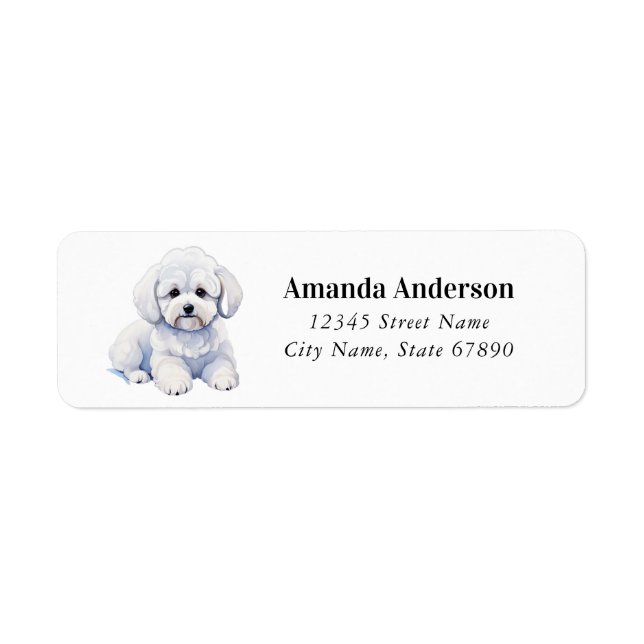 Étiquettes d'adresse de retour Bichon Frise (Devant)