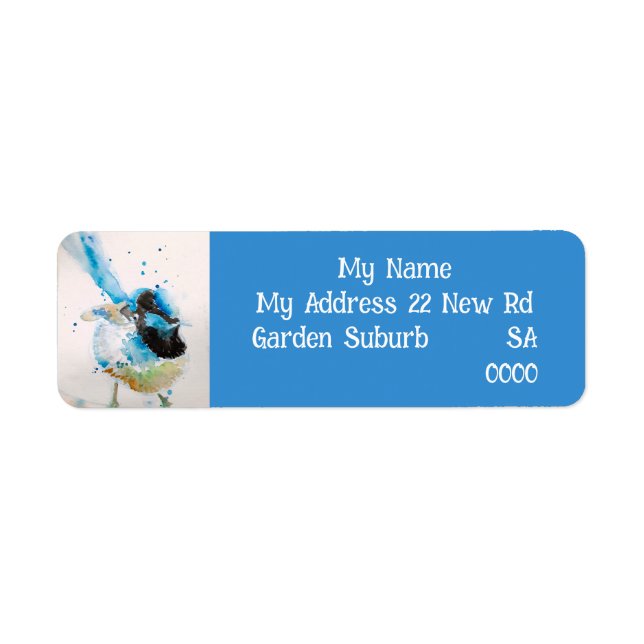 Étiquettes d'adresse de retour Blue Wren Australia (Devant)