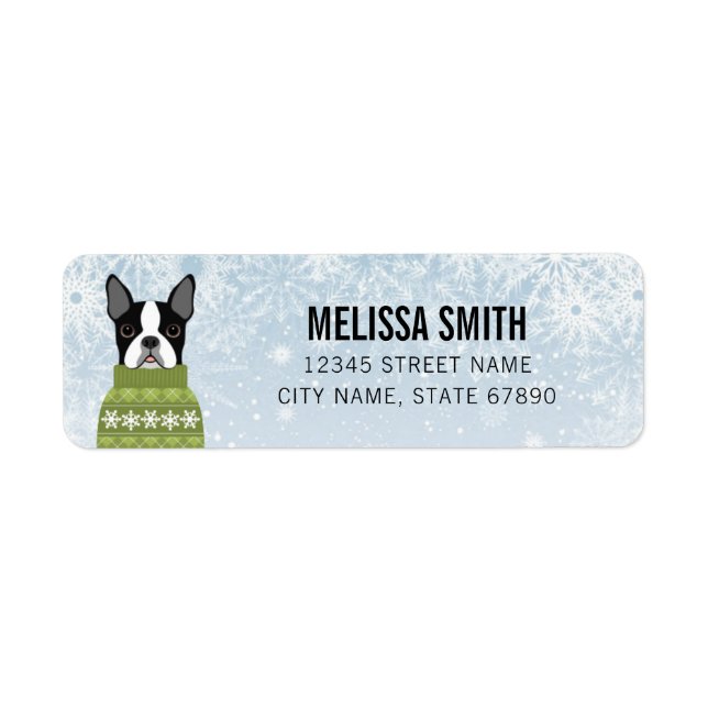 Étiquettes d'adresse de retour Boston Terrier (Devant)