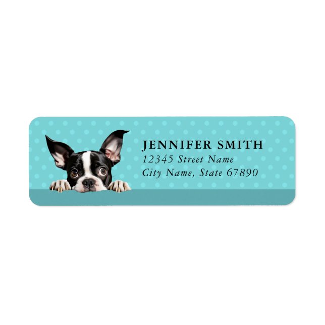Étiquettes d'adresse de retour Boston Terrier (Devant)