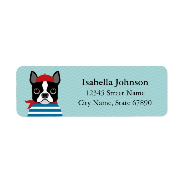 Étiquettes d'adresse de retour Boston Terrier (Devant)