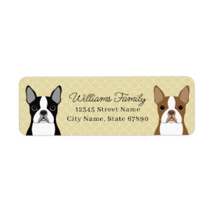 Étiquettes d'adresse de retour Boston Terrier