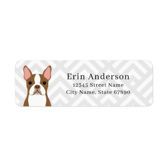 Étiquettes d'adresse de retour Boston Terrier (Devant)
