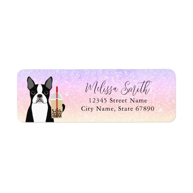 Étiquettes d'adresse de retour Boston Terrier (Devant)