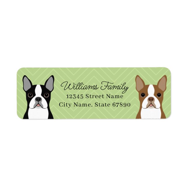 Étiquettes d'adresse de retour Boston Terrier (Devant)
