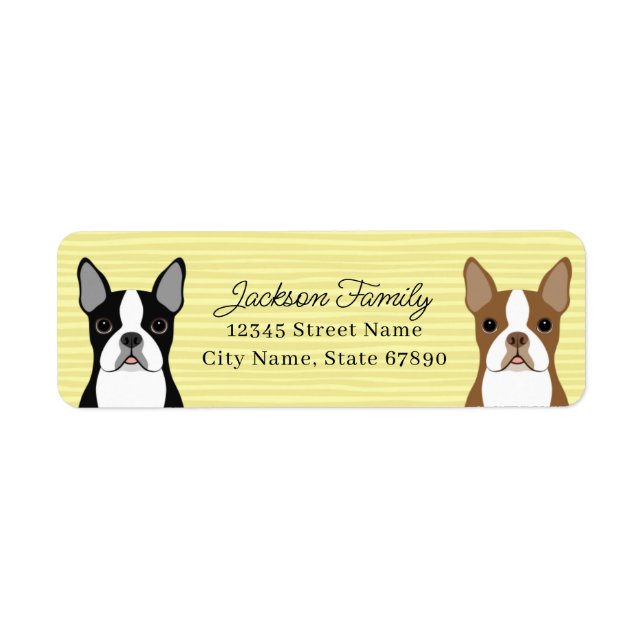 Étiquettes d'adresse de retour Boston Terrier (Devant)