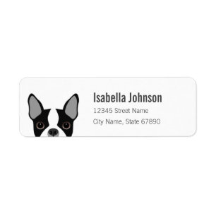 Étiquettes d'adresse de retour Boston Terrier
