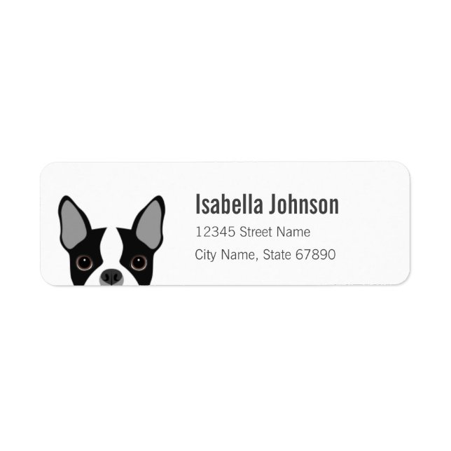 Étiquettes d'adresse de retour Boston Terrier (Devant)