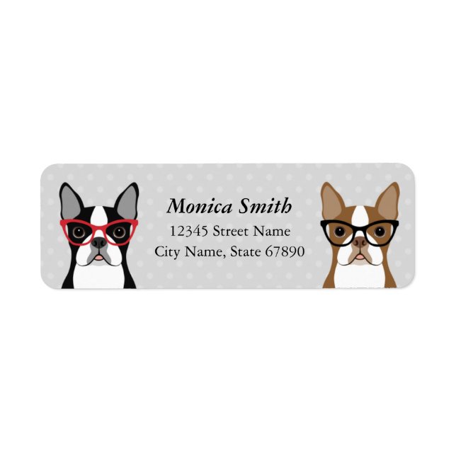 Étiquettes d'adresse de retour Boston Terrier (Devant)
