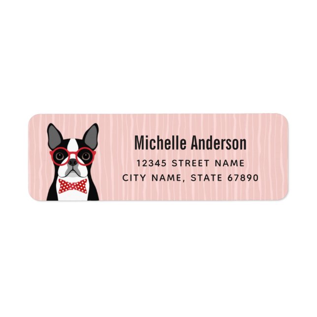 Étiquettes d'adresse de retour Boston Terrier (Devant)