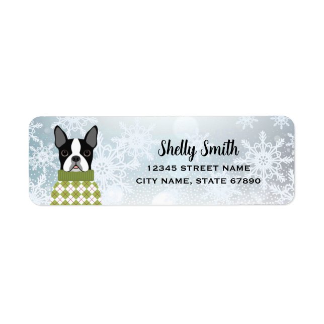 Étiquettes d'adresse de retour Boston Terrier (Devant)
