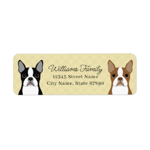 Étiquettes d'adresse de retour Boston Terrier