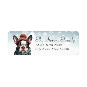 Étiquettes d'adresse de retour Boston Terrier