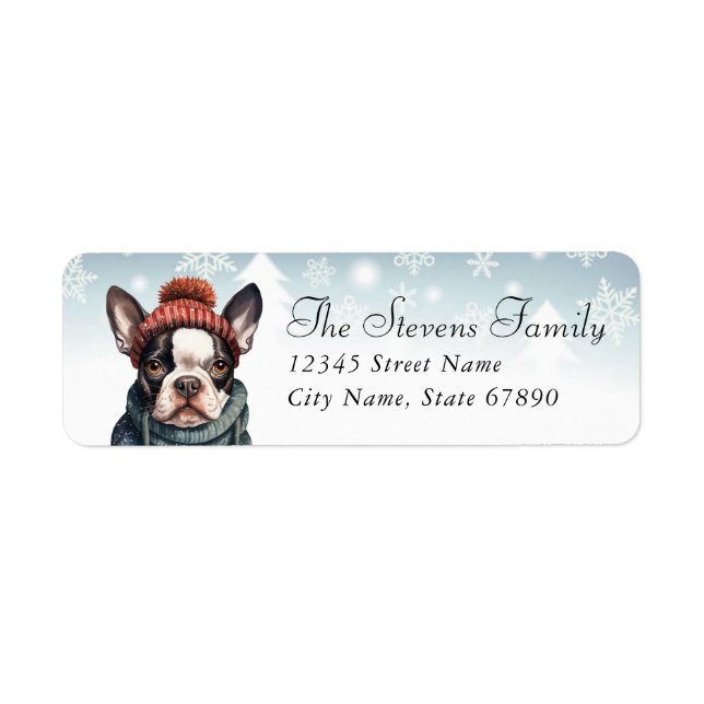 Étiquettes d'adresse de retour Boston Terrier (Devant)