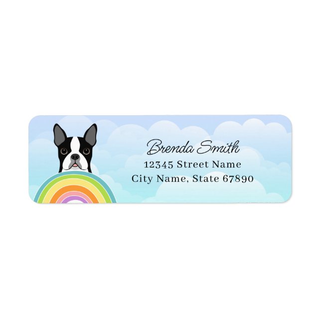 Étiquettes d'adresse de retour Boston Terrier (Devant)