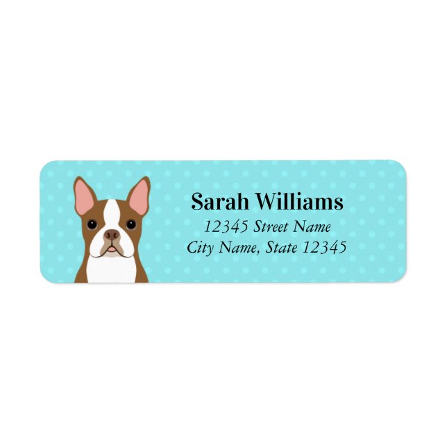 Étiquettes d'adresse de retour Boston Terrier (Devant)