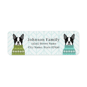 Étiquettes d'adresse de retour Boston Terrier