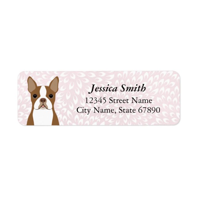 Étiquettes d'adresse de retour Boston Terrier (Devant)