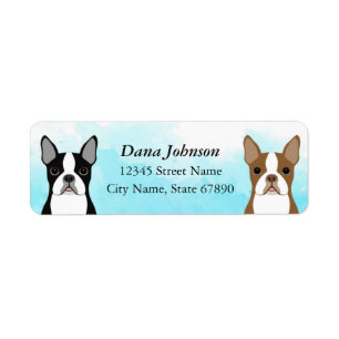 Étiquettes d'adresse de retour Boston Terrier