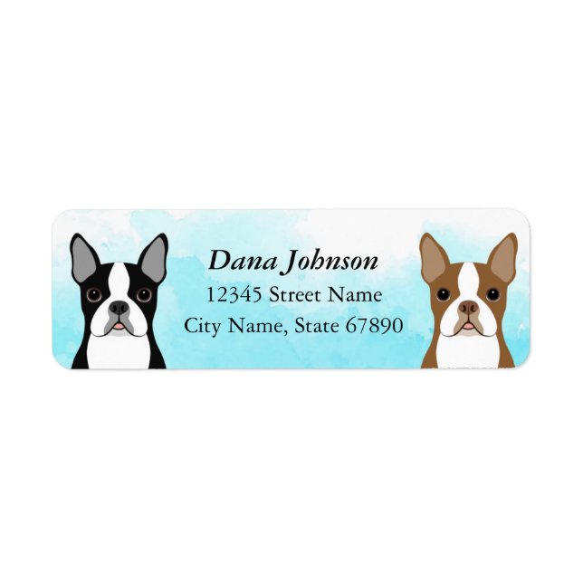 Étiquettes d'adresse de retour Boston Terrier (Devant)