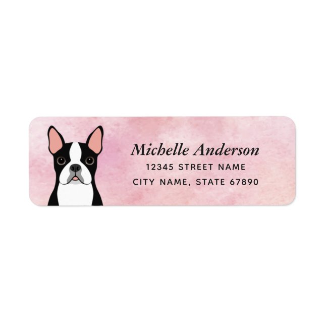 Étiquettes d'adresse de retour Boston Terrier (Devant)