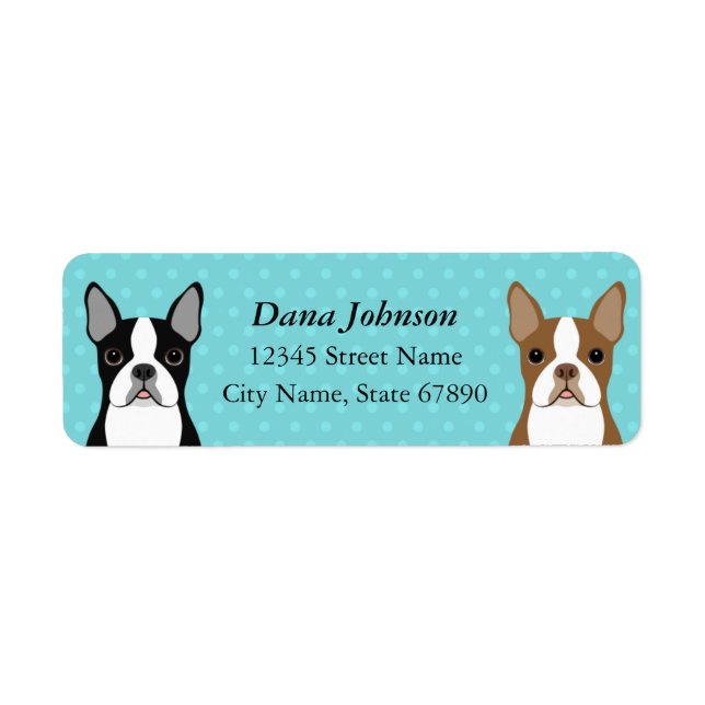 Étiquettes d'adresse de retour Boston Terrier (Devant)
