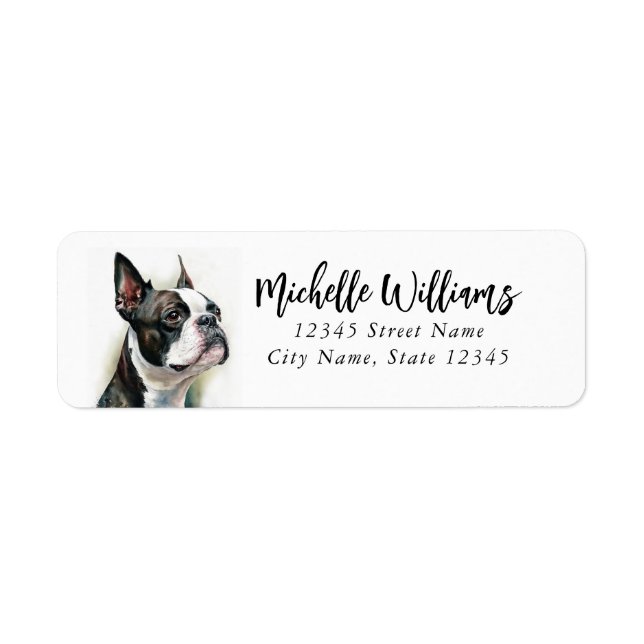 Étiquettes d'adresse de retour Boston Terrier (Devant)