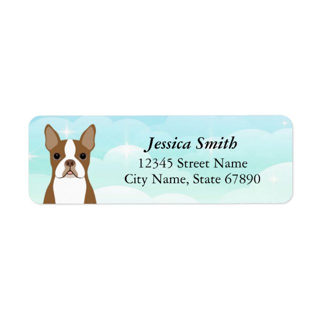 Étiquettes d'adresse de retour Boston Terrier (Devant)
