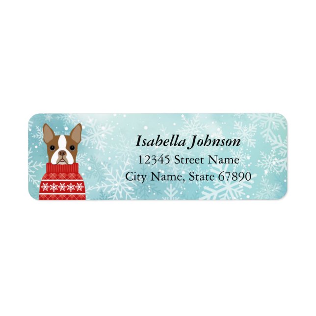 Étiquettes d'adresse de retour Boston Terrier (Devant)