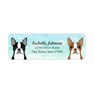 Étiquettes d'adresse de retour Boston Terrier