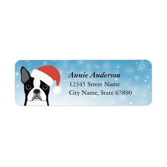 Étiquettes d'adresse de retour Boston Terrier (Devant)