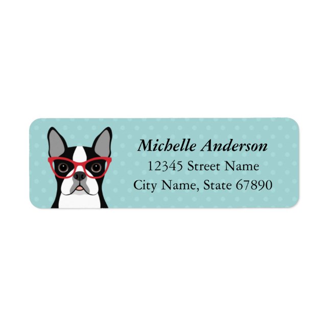 Étiquettes d'adresse de retour Boston Terrier (Devant)