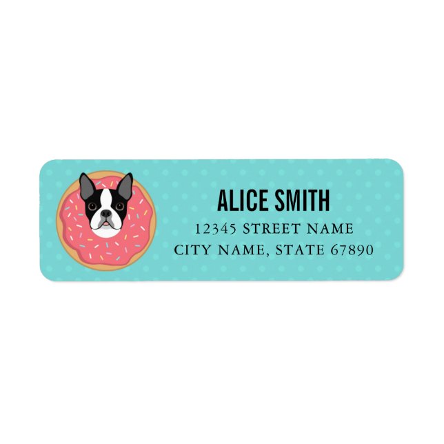 Étiquettes d'adresse de retour Boston Terrier (Devant)