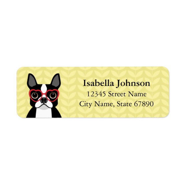 Étiquettes d'adresse de retour Boston Terrier (Devant)