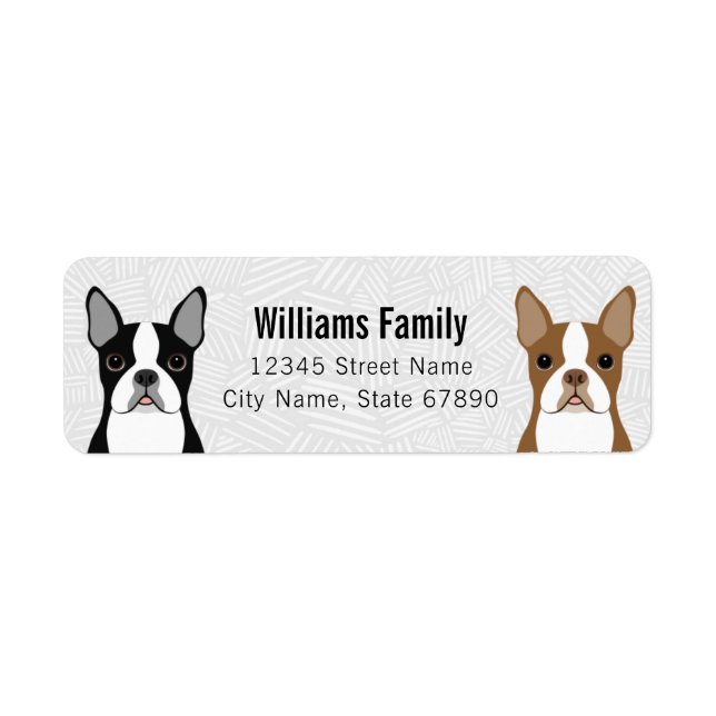 Étiquettes d'adresse de retour Boston Terrier (Devant)
