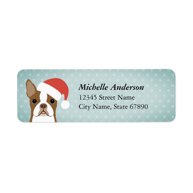 Étiquettes d'adresse de retour Boston Terrier (Devant)