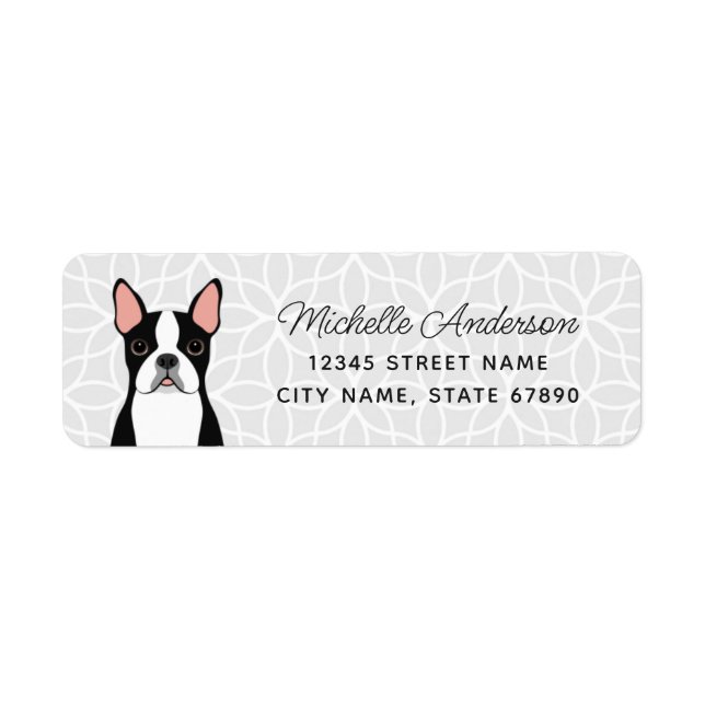 Étiquettes d'adresse de retour Boston Terrier (Devant)