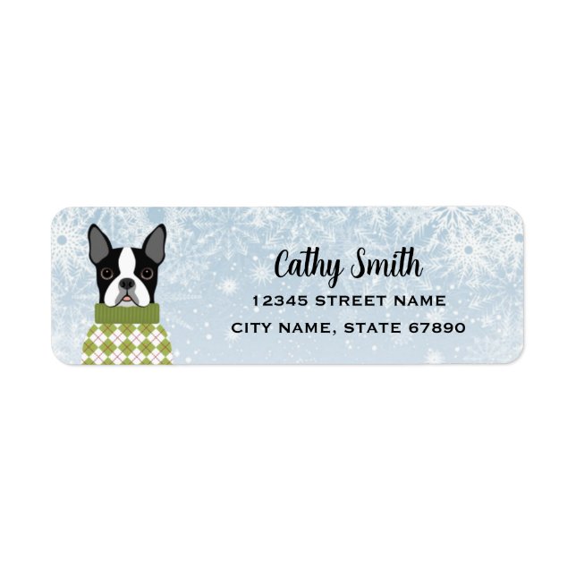 Étiquettes d'adresse de retour Boston Terrier (Devant)