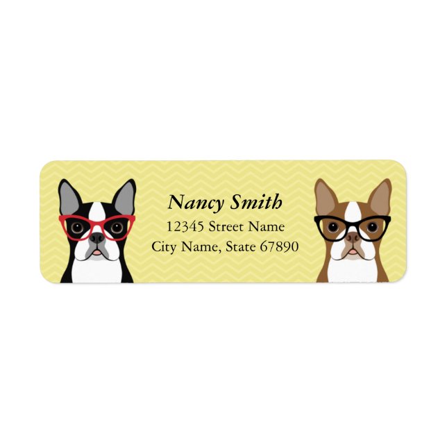 Étiquettes d'adresse de retour Boston Terrier (Devant)
