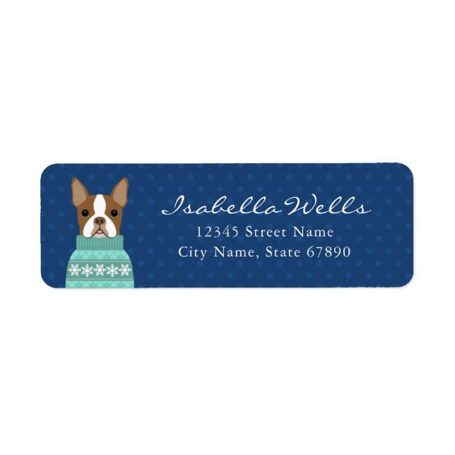 Étiquettes d'adresse de retour Boston Terrier (Devant)