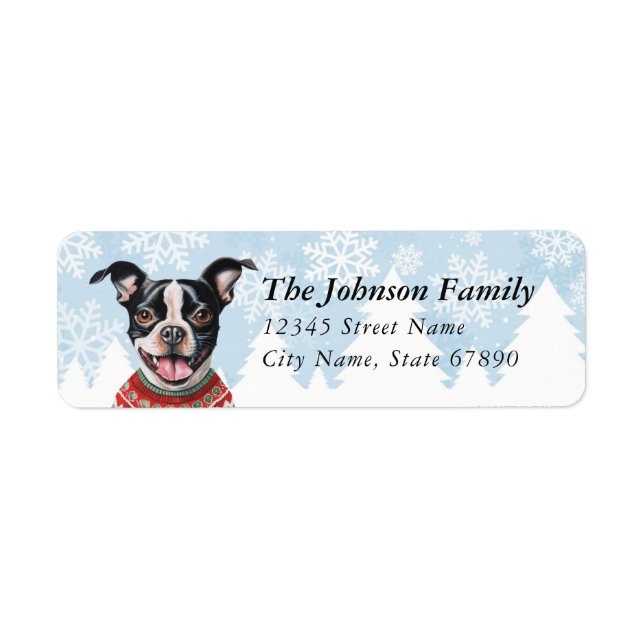 Étiquettes d'adresse de retour Boston Terrier (Devant)