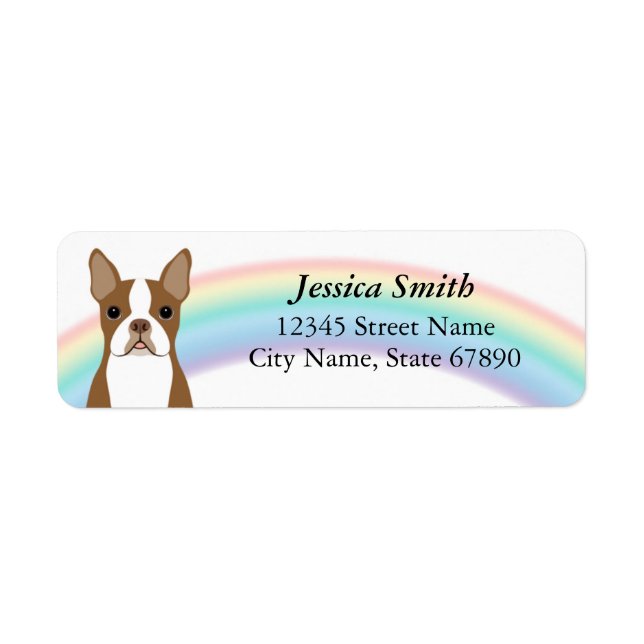 Étiquettes d'adresse de retour Boston Terrier (Devant)