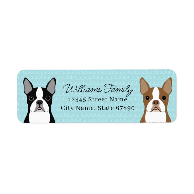 Étiquettes d'adresse de retour Boston Terrier (Devant)