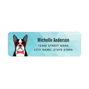 Étiquettes d'adresse de retour Boston Terrier