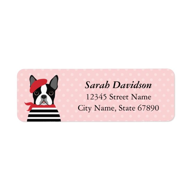Étiquettes d'adresse de retour Boston Terrier (Devant)